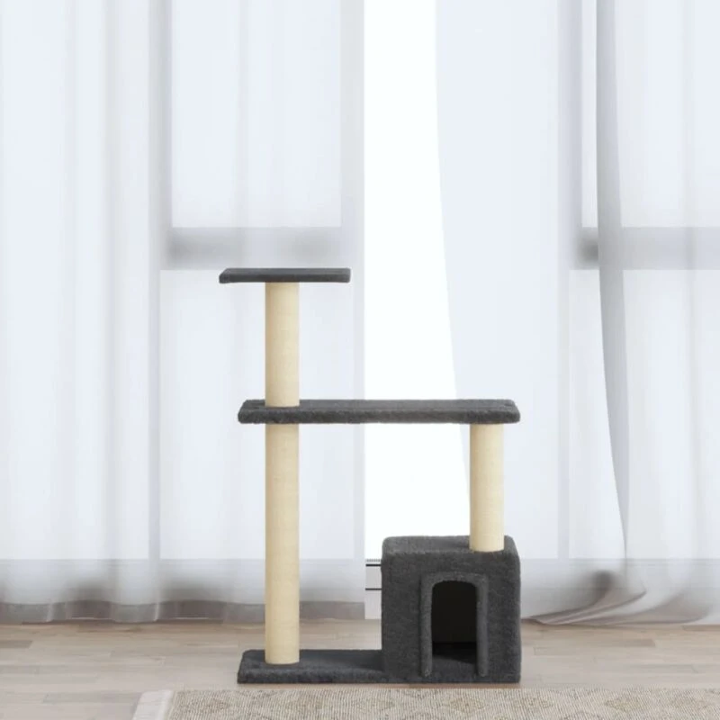 Image of VIDAXL Vidaxl - Cat Tree with Sisal Scratching Posts Dark Grey 70cm 8720286566916