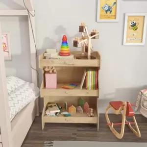 Image of Fesa 3-tier mdf Bookcase Bookshelf Shelving Unit Screwless Design - Oak - Decorotika