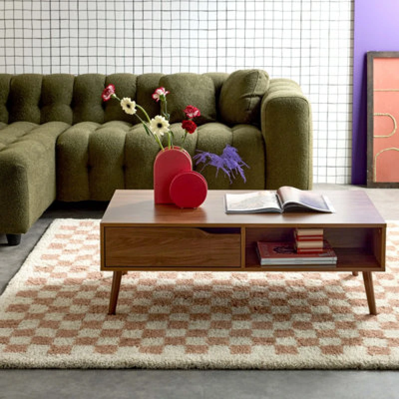 Image of sweeek Vintage Coffee Table In Walnut Wood Walnut