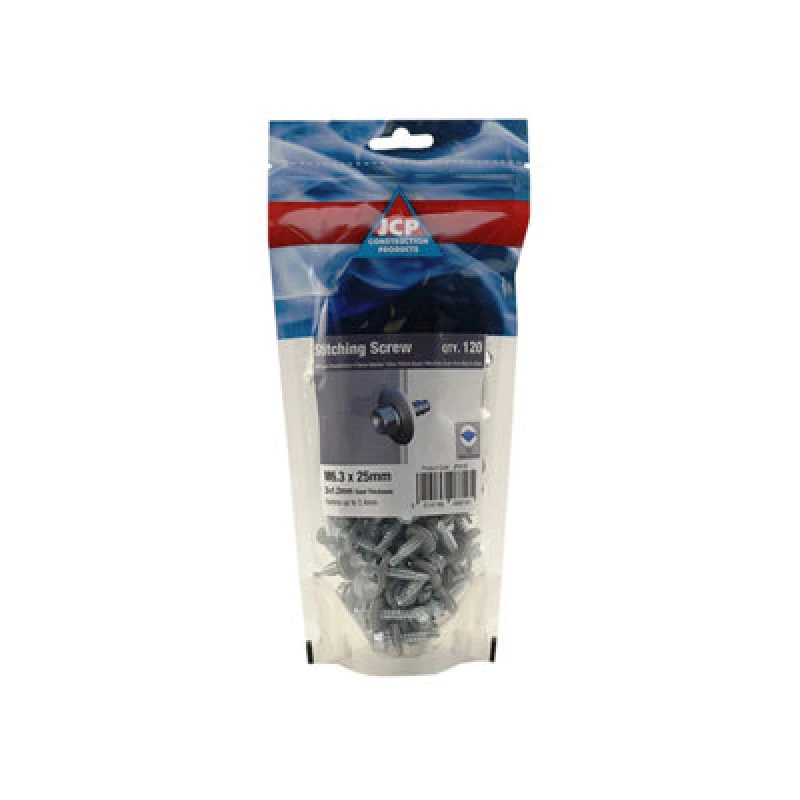 Image of Jcp Fixings Metalfix Stitching Screws 16mm Washer Din 7504K Bzp - Fjposs63025W16 - Bag Of 120