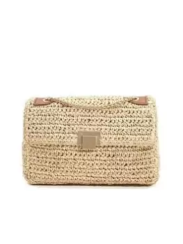 image of Dune London Dune London Dorchesters Small Raffia Shoulder Bag - Natrual - Raffia