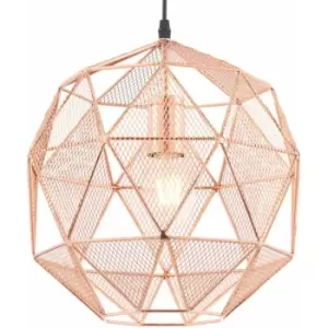 Image of Hanging Ceiling Pendant Light Bright Copper Geometric Lamp Bulb Holder Fitting