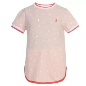 Image of Original Penguin Original Penguin All Over Print Pink Tee Junior Girls - Pink