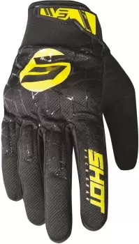 image of Shot Drift Spider Motocross Gloves, black-yellow, Size 2XL, black-yellow, Size 2XL