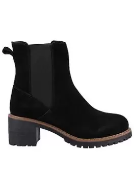 Image of Hush Puppies Freda Chelsea Heeled Boot - Black, Size 3, Women
