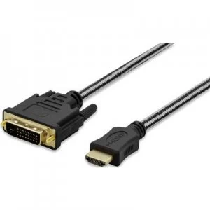 Image of ednet HDMI / DVI Cable 3m gold plated connectors Black [1x HDMI plug - 1x DVI plug 25-pin]