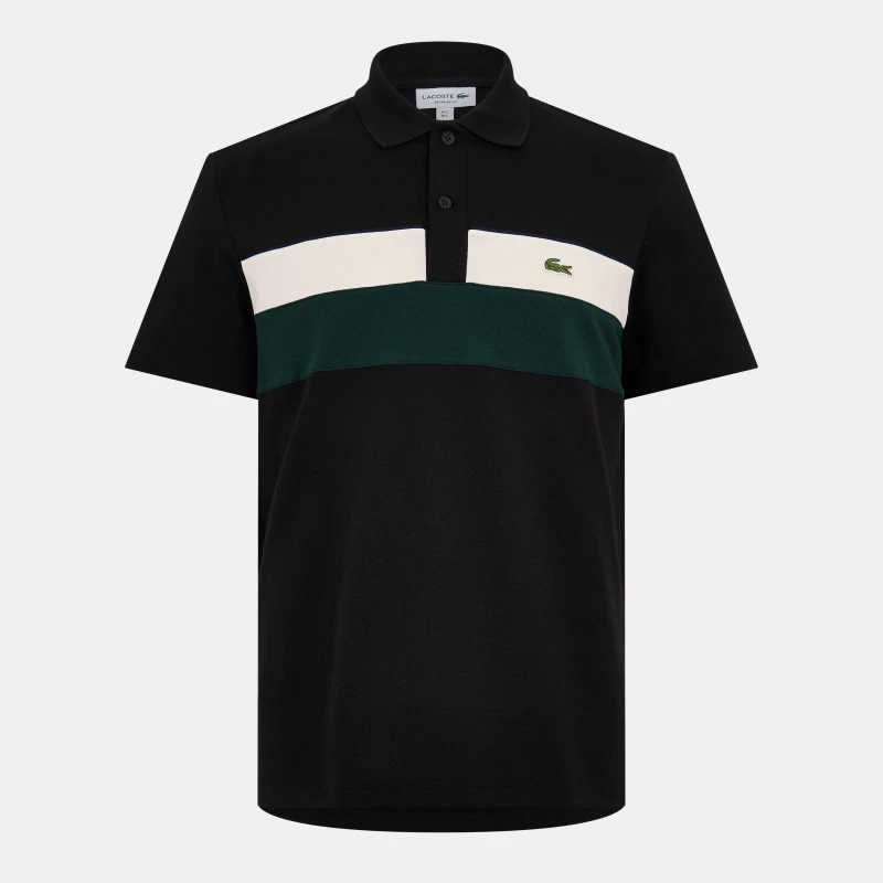 Image of Lacoste Mens ColrBlk Short Sleeve Polo Shirt Short Sleeve Polos S Black 54126803350