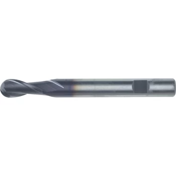 Image of 6.00MM Series 12 HSS-Co 2 Flute Weldon Shank Long Series Ball Nose Slot Drills - TiCN Coated