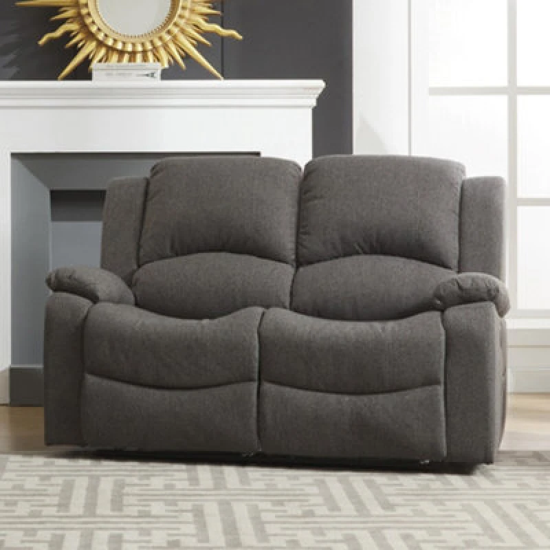 Image of Marldon 150Cm Wide Dark Grey Fabric 2 Seat Manually Reclining 2 Seat Sofa