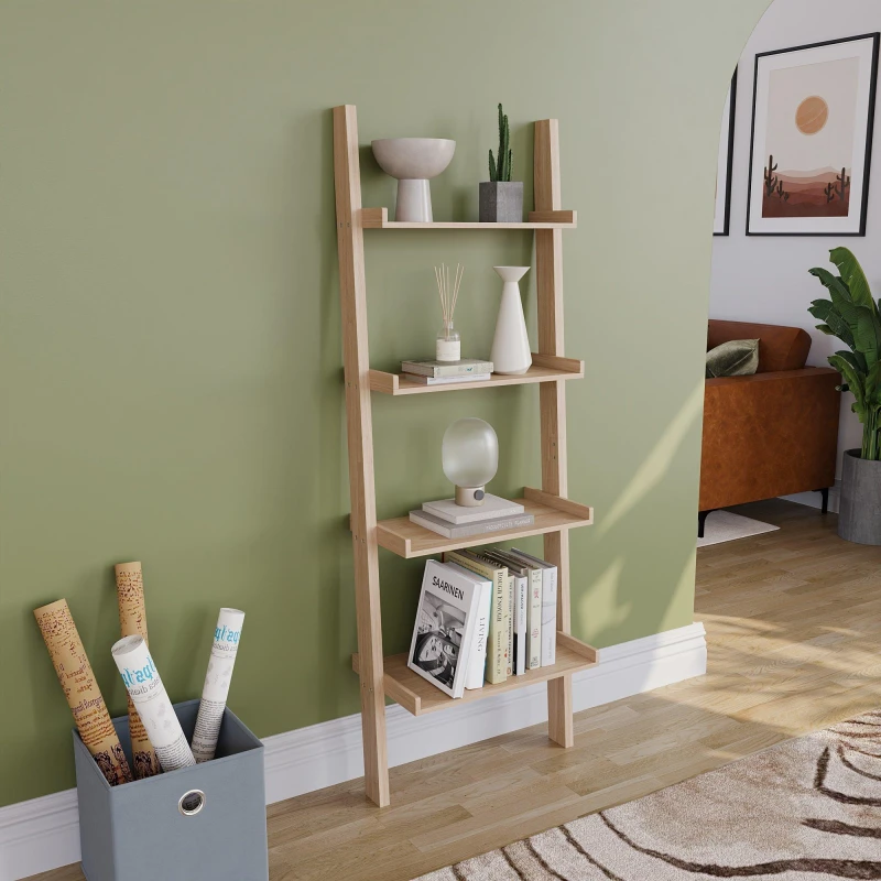 Image of Lassic Vida Designs York 4 Tier Ladder Bookcase Pine unisex 4 Tier