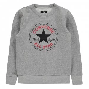 image of Converse Chuck Crew Sweatshirt Junior Boys - Dark Grey/Black