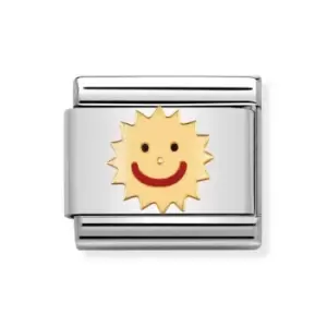 Image of Nomination Classic Gold Enamel Smiling Sun Charm