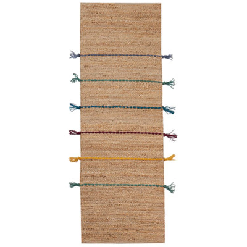Image of Beliani Kids Rug Uzunta Beige 70 X 200 Cm Jute