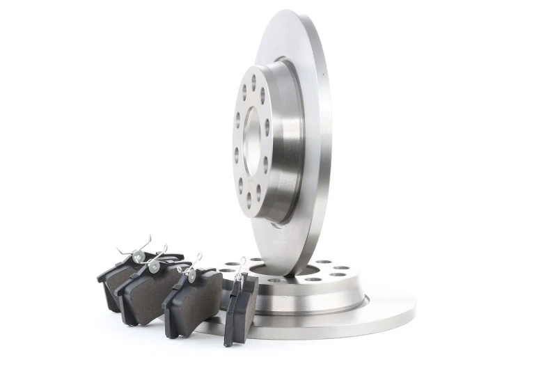 Image of RIDEX 3405B0018 Brake disc and pads set Rear Axle, Brake Disc Type: Solid, not prepared for wear warning indicator Brake Set,disc brakes (3405)