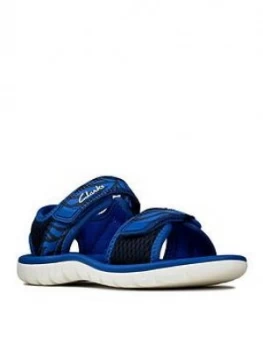 Image of Clarks Boys Surfing Tide Sandal, Navy, Size 2.5 Older