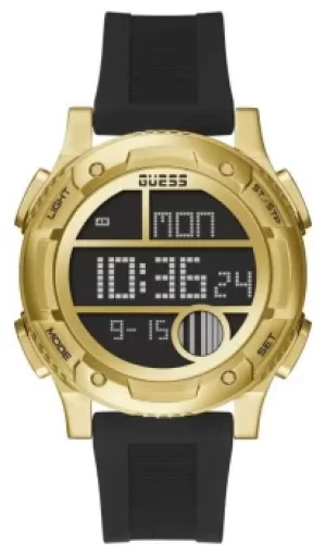 Image of Guess Mens Zip Black and Gold GW0272G2 Watch