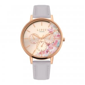 image of Lipsy Mink Strap Watch with Floral Print Dial