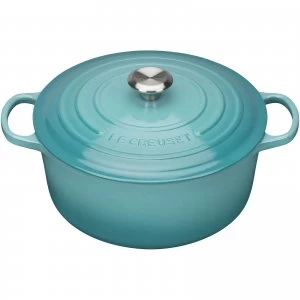 image of Le Creuset Signature Cast Iron Round Casserole Dish - 20cm - Teal