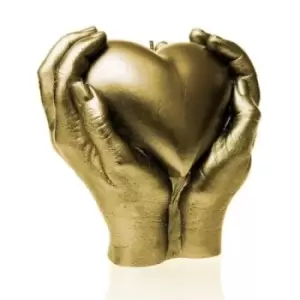 Image of Heart In Hands Candle – Classic Gold