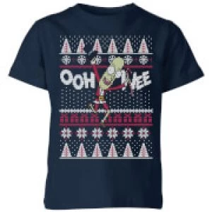 Image of Rick and Morty Ooh Wee Kids Christmas T-Shirt - Navy - 9-10 Years