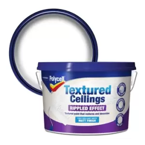 image of Polycell Polyripple White Matt Emulsion Paint, 2.5L