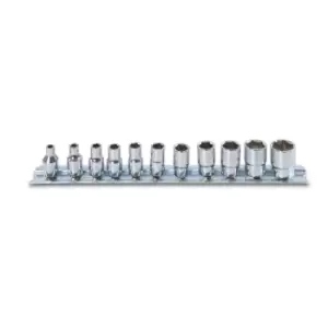 Image of Beta Tools 900AS/SB11 11pc 1/4" Sq Drive Hexagon Imperial/AF Socket Rail Set