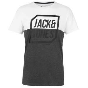 Image of Jack and Jones Half Logo T Shirt Mens - White/DGM