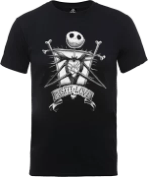 Image of Disney The Nightmare Before Christmas Jack Skellington Misfit Love Black T-Shirt - L - Black