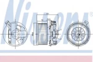Image of Nissens Interior Cabin Blower Fan 87209