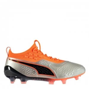 image of Puma ONE 1 FG Football Boots - Silver/Orange