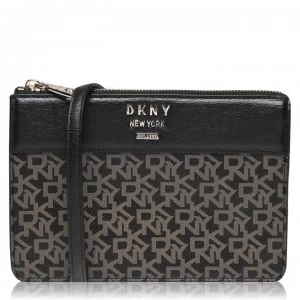 Image of DKNY Logo Zip Top Bag - Ebony Black NHO