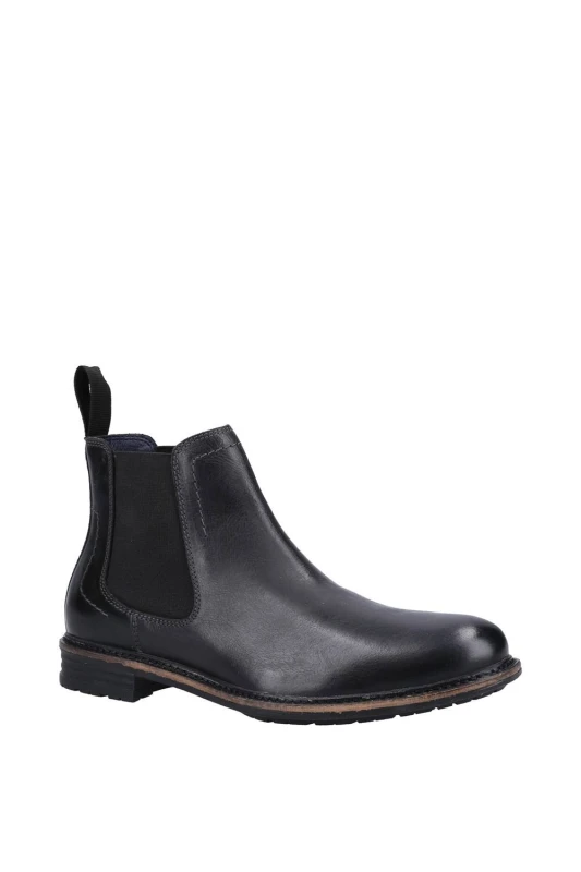 Image of Hush Puppies Mens Justin Pull On Chelsea Ankle Boots - UK 10 Black male ES3513BLK10