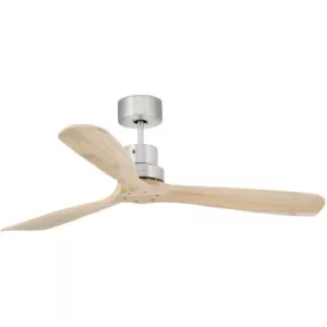 image of Faro Lantau Large Ceiling Fan Without Light Matt Nickel, Pine