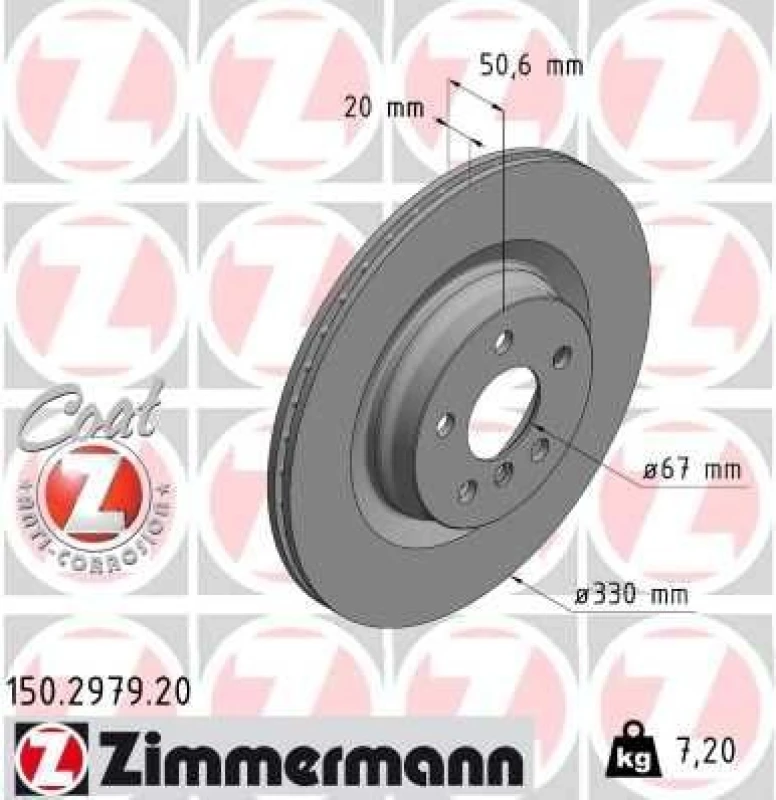 Image of ZIMMERMANN Brake disc ZIMMERMANN 150.2979.20