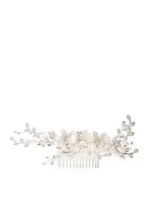 Image of Jon Richard Silver Petal Maple Leaf Spray Madeline Hair Comb