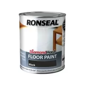 image of Ronseal Diamond Black Satin Floor Paint 0.75L