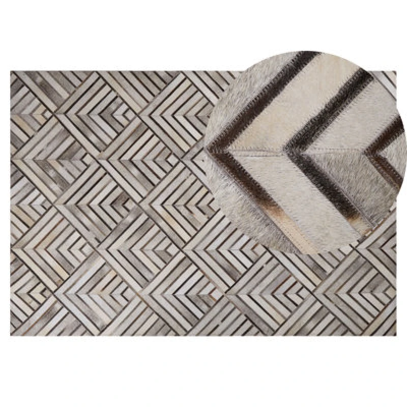 Image of Beliani Rug Tekir Beige 140 X 200 Cm Leather