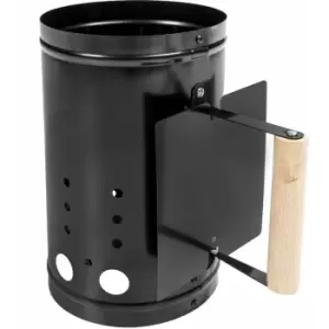 Image of BBQ firestarter with heat shield - charcoal firestarter, bbq firestarter, bbq chimney - Black - black