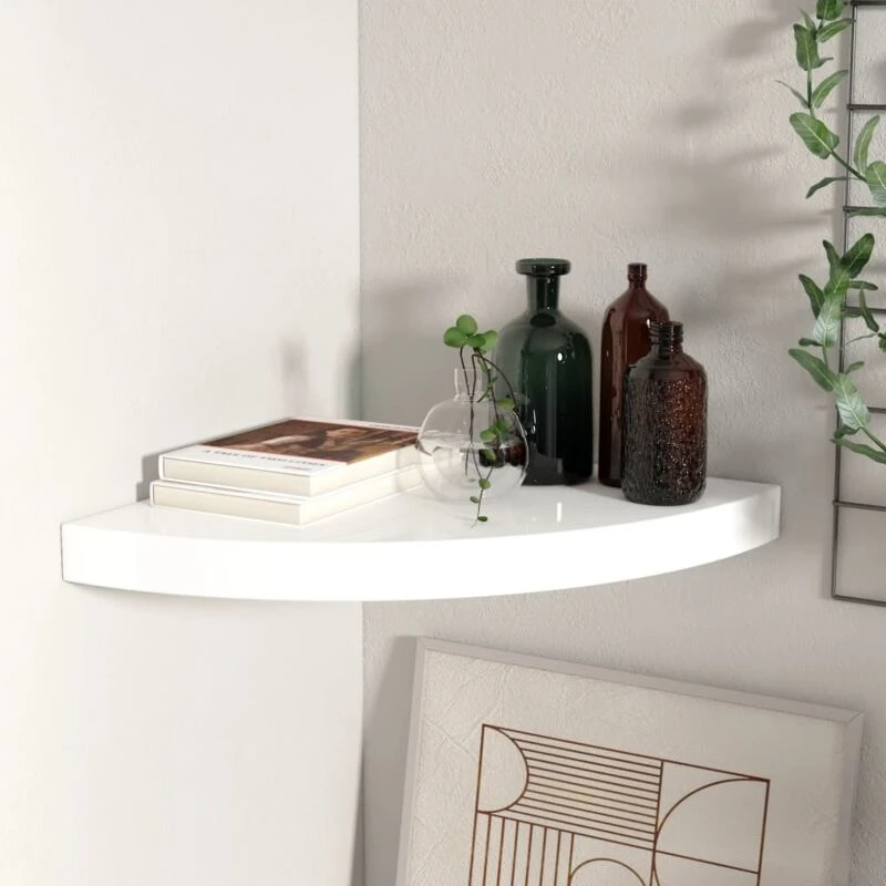 Image of VIDAXL Vidaxl - Floating Corner Shelf High Gloss White 35x35x3.8cm mdf 8720286075388