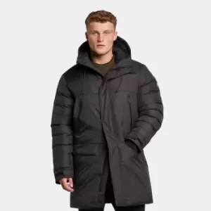 image of Mens Casuals Longline Internal Padded Jacket - Jet Black - L