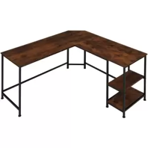 Image of Desk Hamilton (138x138x75.5cm) - computer desk, corner desk, office desk - industrial dark - industrial dark