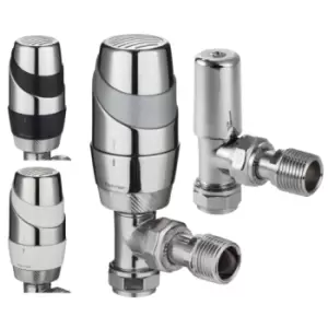 Image of Pegler 632334 Terrier Decor 15mm White Chrome Angled TRV & Lockshield