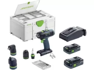 image of Festool T18+3HPC4,0I-Set 18V 2x4Ah BL Cordless Drill Kit