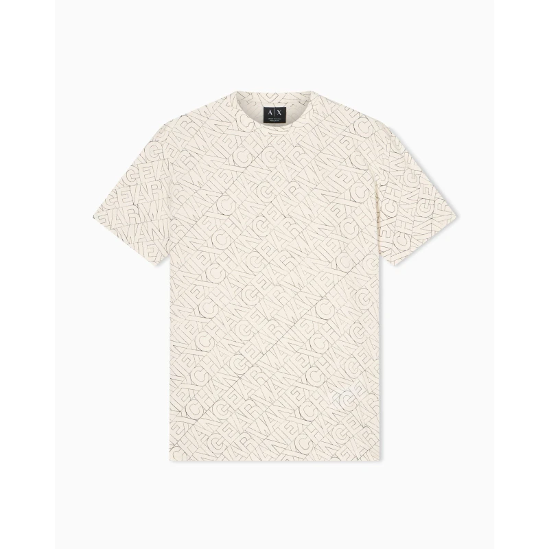 Image of Armani Exchange Mens T-Shirt Ivory multi male S