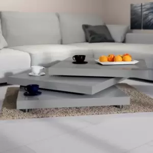 Image of Coffee Table New York 2.5x2.5ft Grey - Rotatable