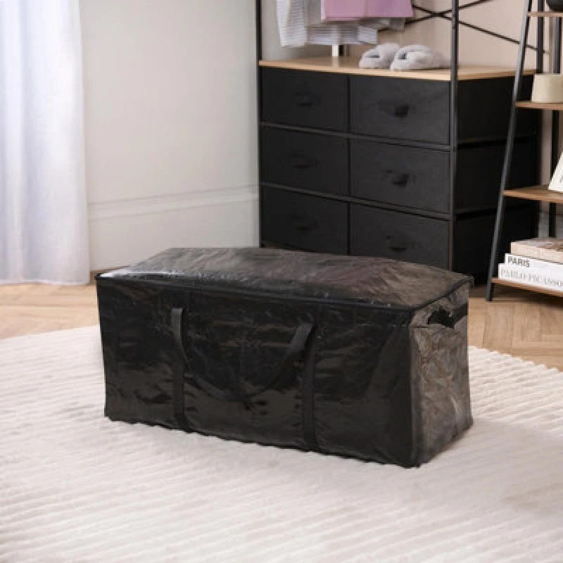 Image of OHS OHS Reusable Storage Bag Clothing Shoe Underbed Organiser Bedding Box in Black One Size Unisex 5027434215515
