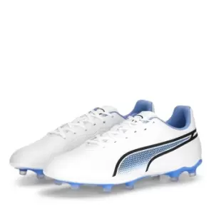 image of Puma King Match.3 Firm Ground Football Boots - White