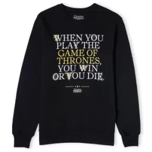 Image of Game of Thrones Win Or Die Unisex Sweatshirt - Black - L - Black