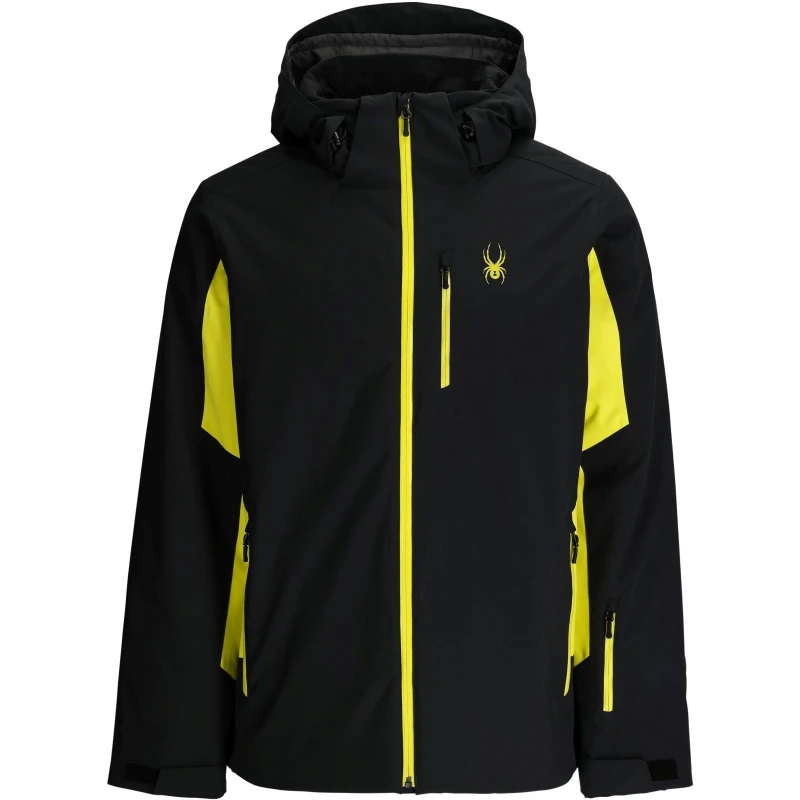 Image of Spyder Mens Vertex Waterproof Weather Resistant Ski Jacket Black/Lime male Small