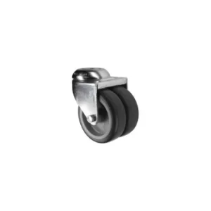 Swivel Bolt Hole 50MM Twin Rubber Tyre